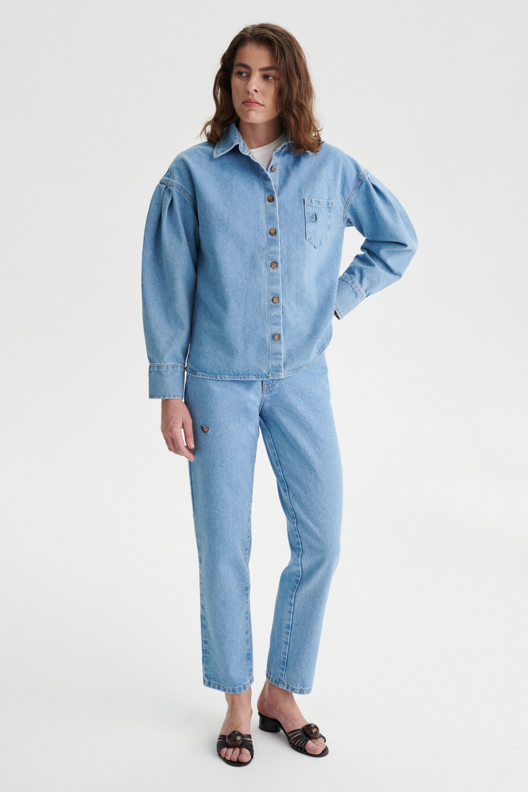 Carlos Oversized Denim Shirt - blue