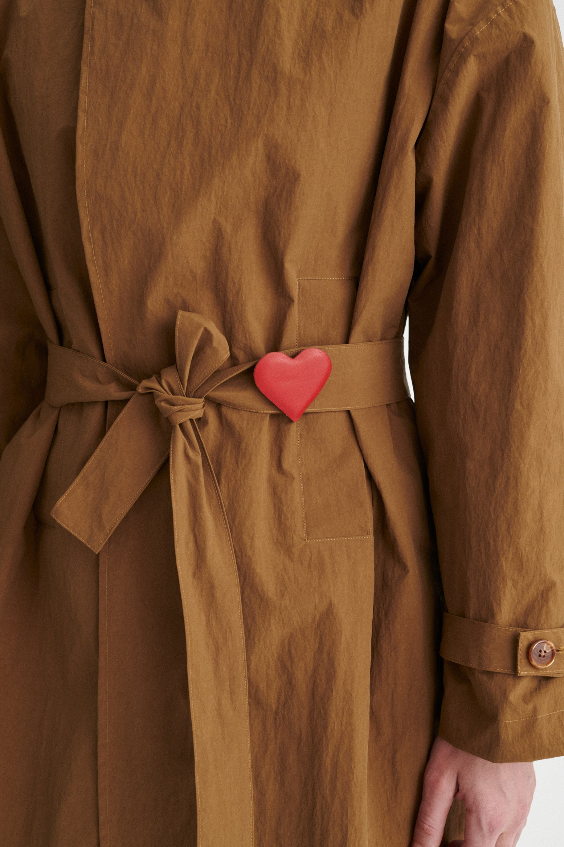 Boniface Oversize Water-Repellent Coat with Heart Appliqué