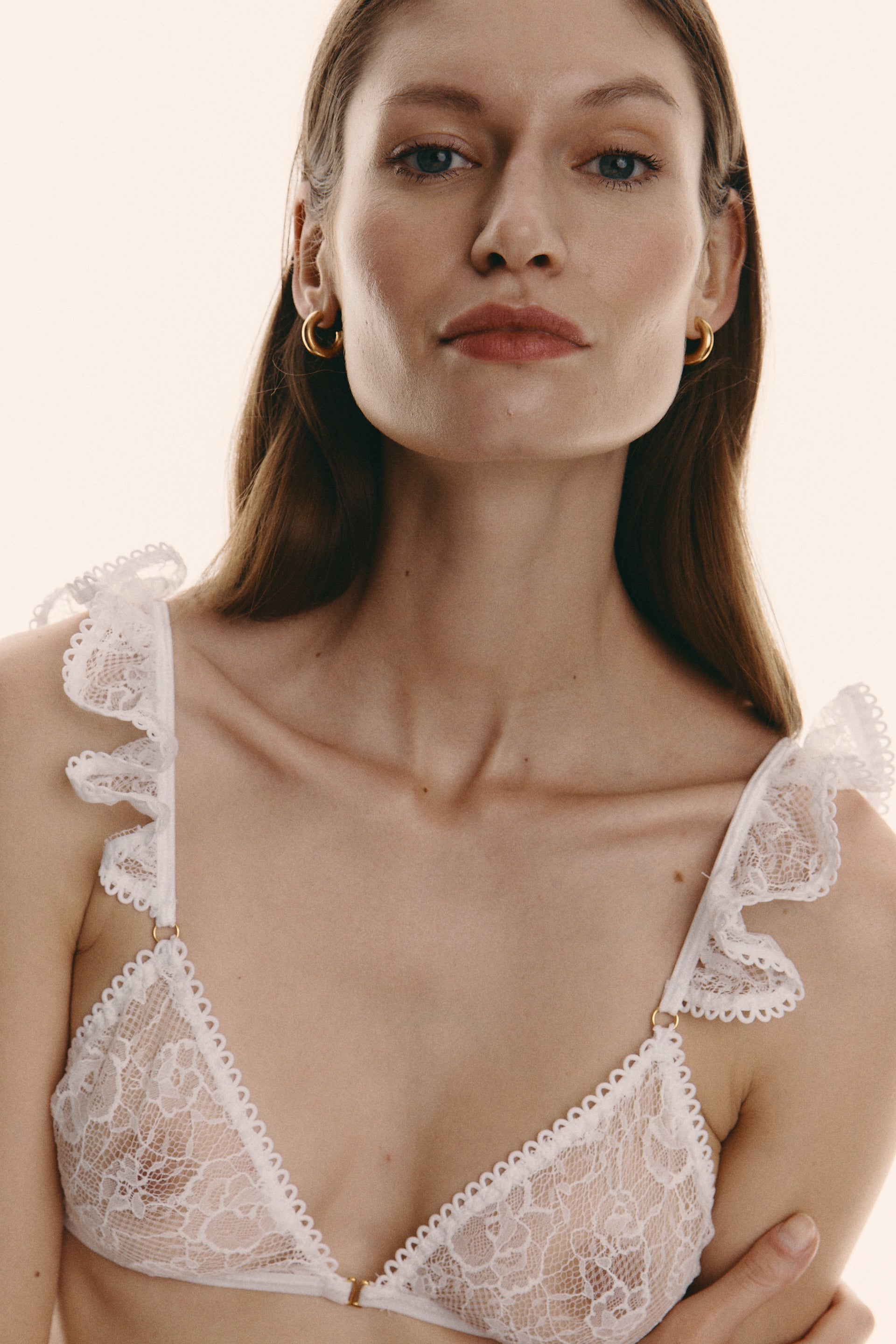 MARIAGE Triangle Bra with Frills