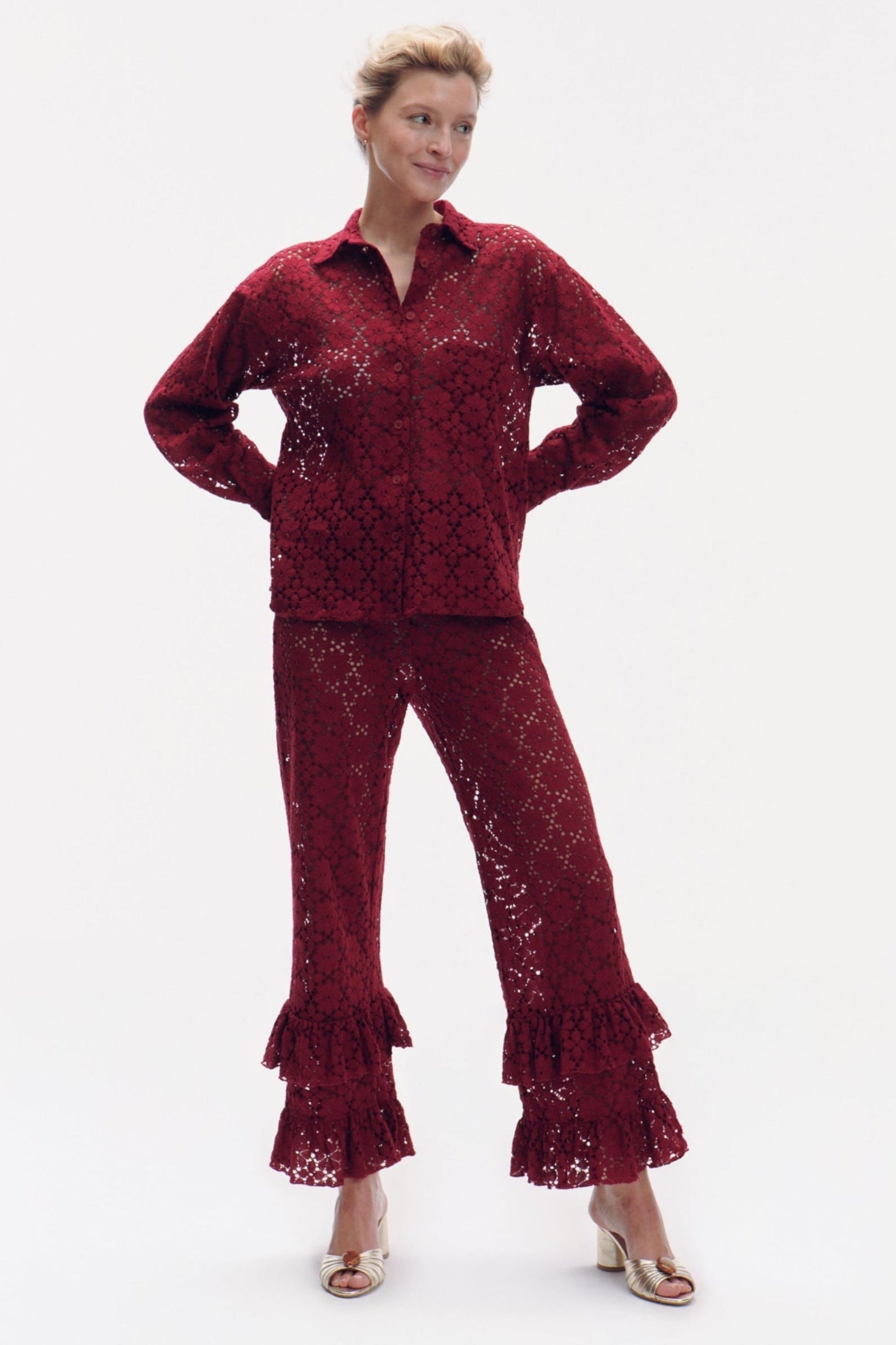 Malone Trousers - burgundy