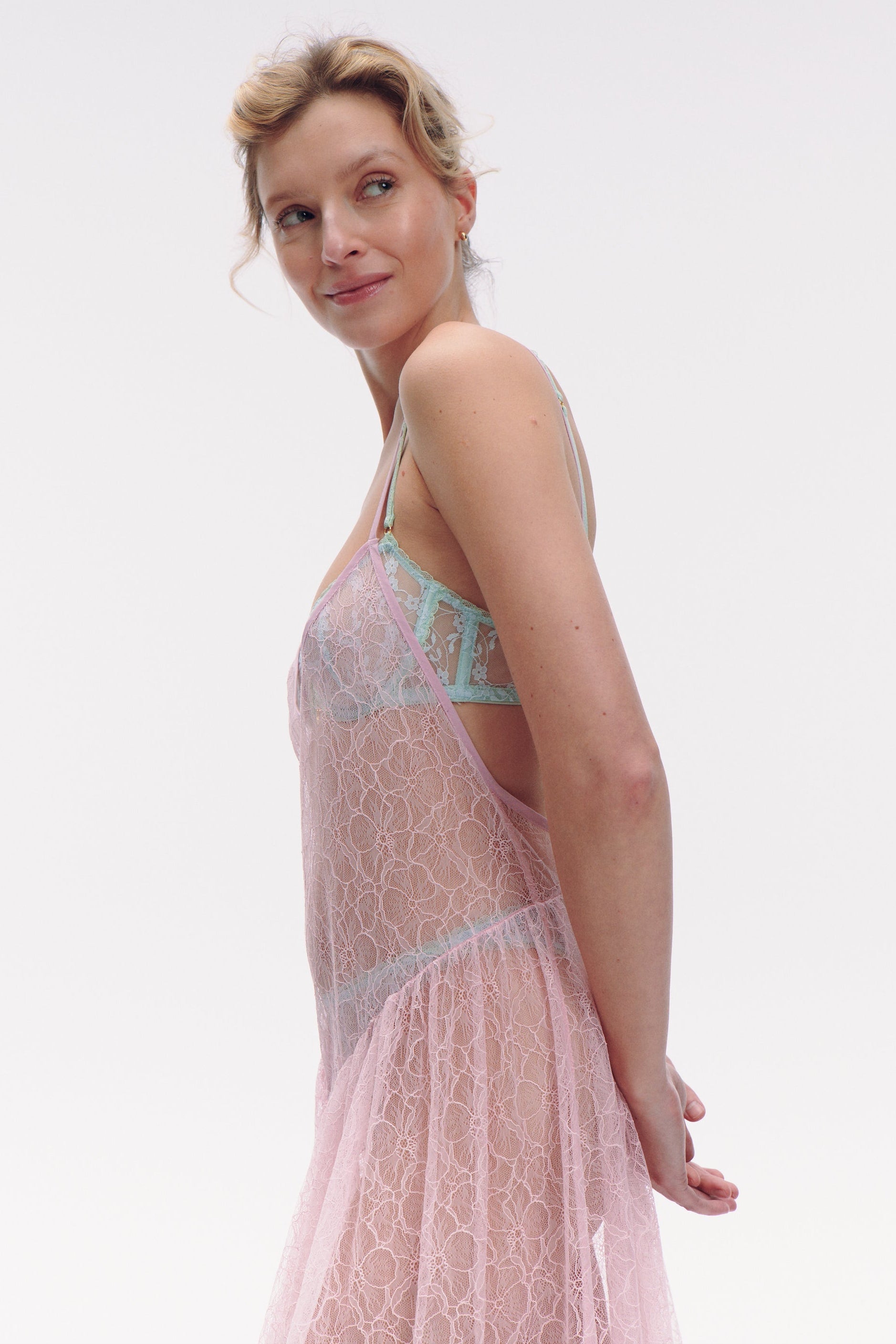 MENTHE flower underwire bra