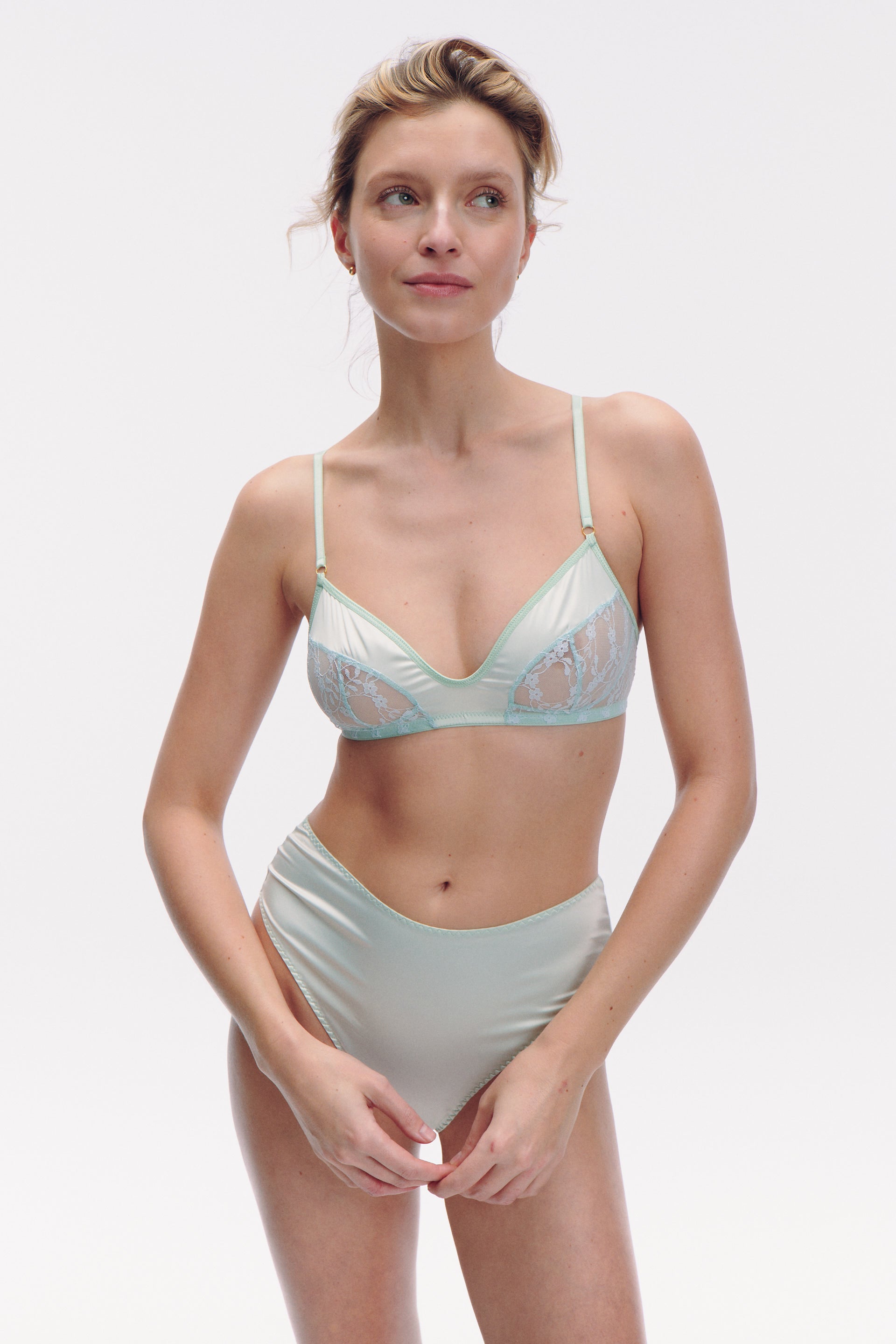 MENTHE high waist briefs satin