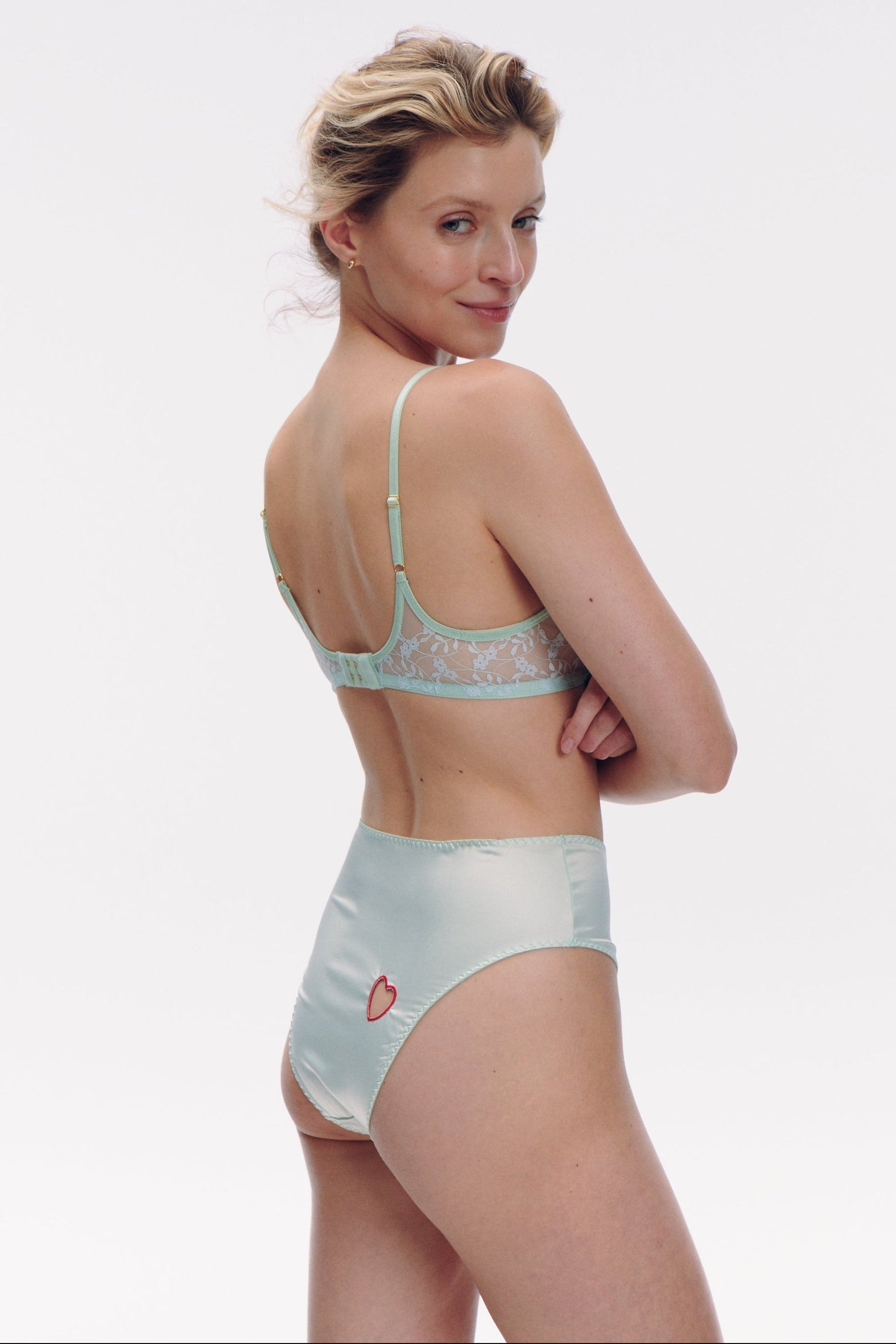 MENTHE high waist briefs satin