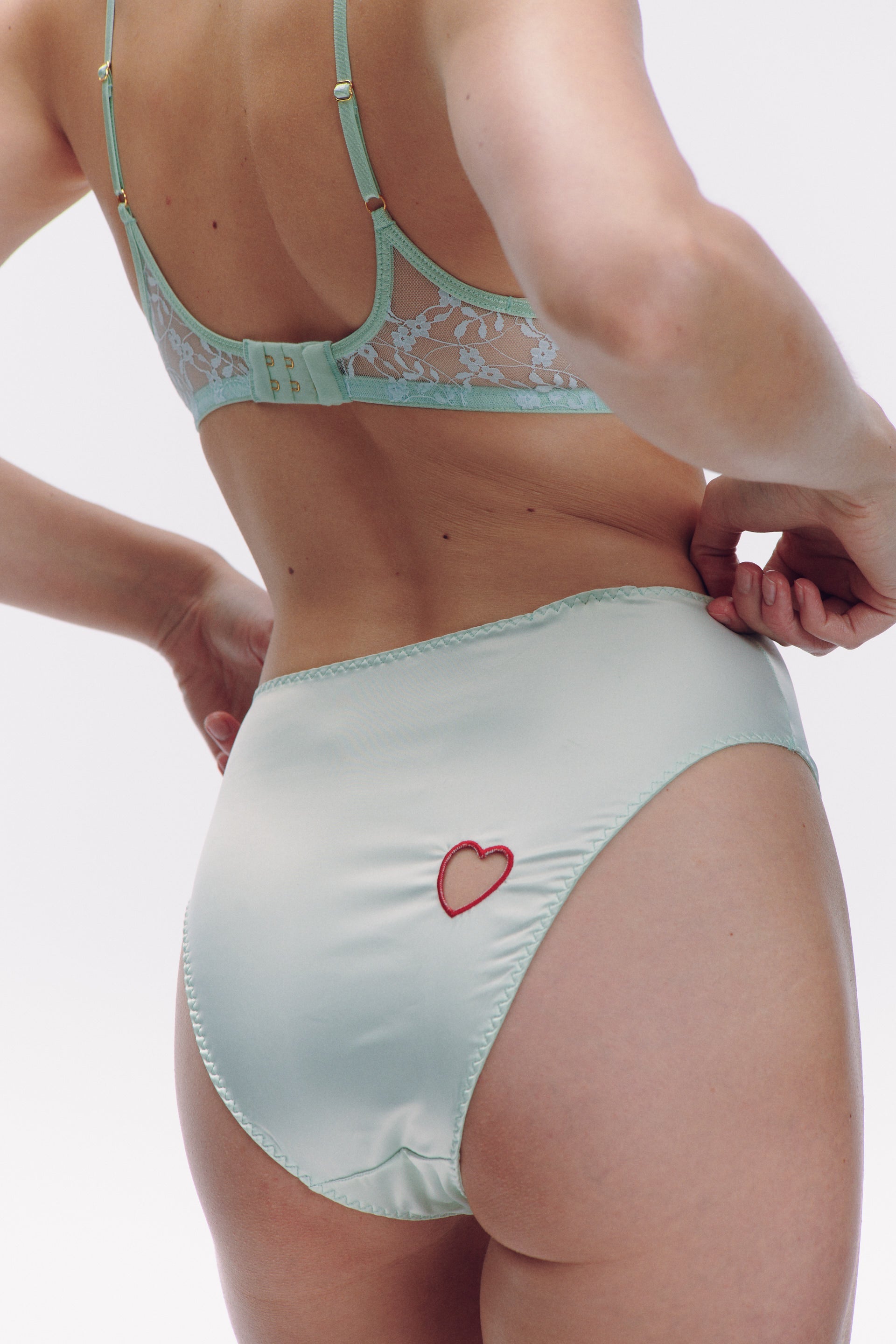 MENTHE high waist briefs satin