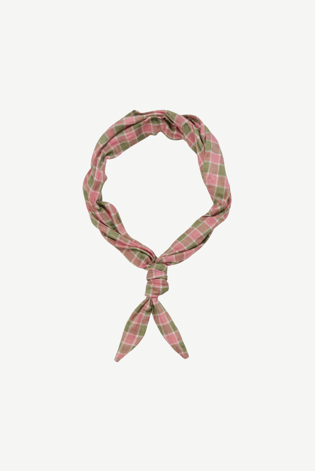 Axel Checked Gathered Scarf - pink