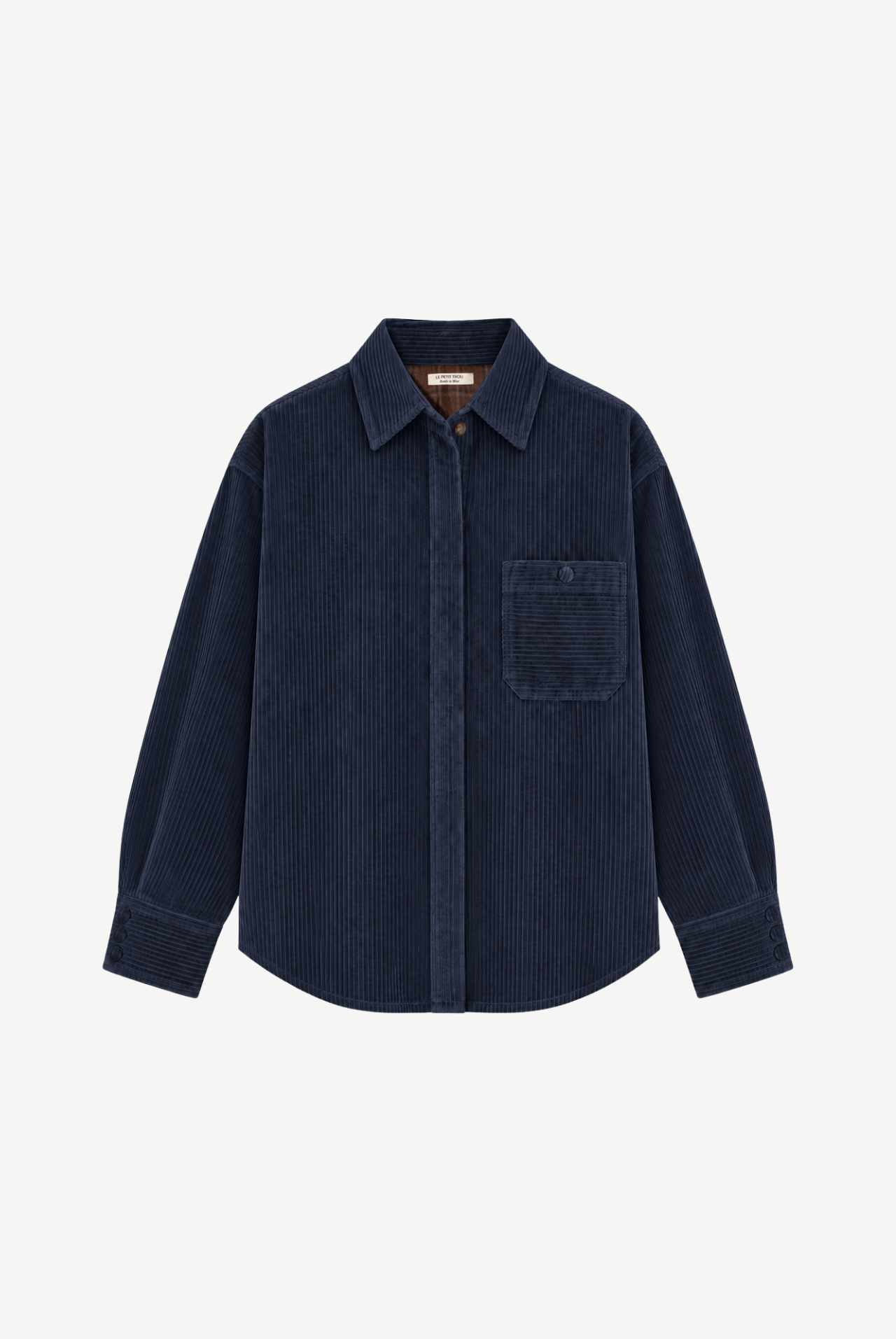 Maxime Oversized Cotton Corduroy Shirt with Elbow Patches