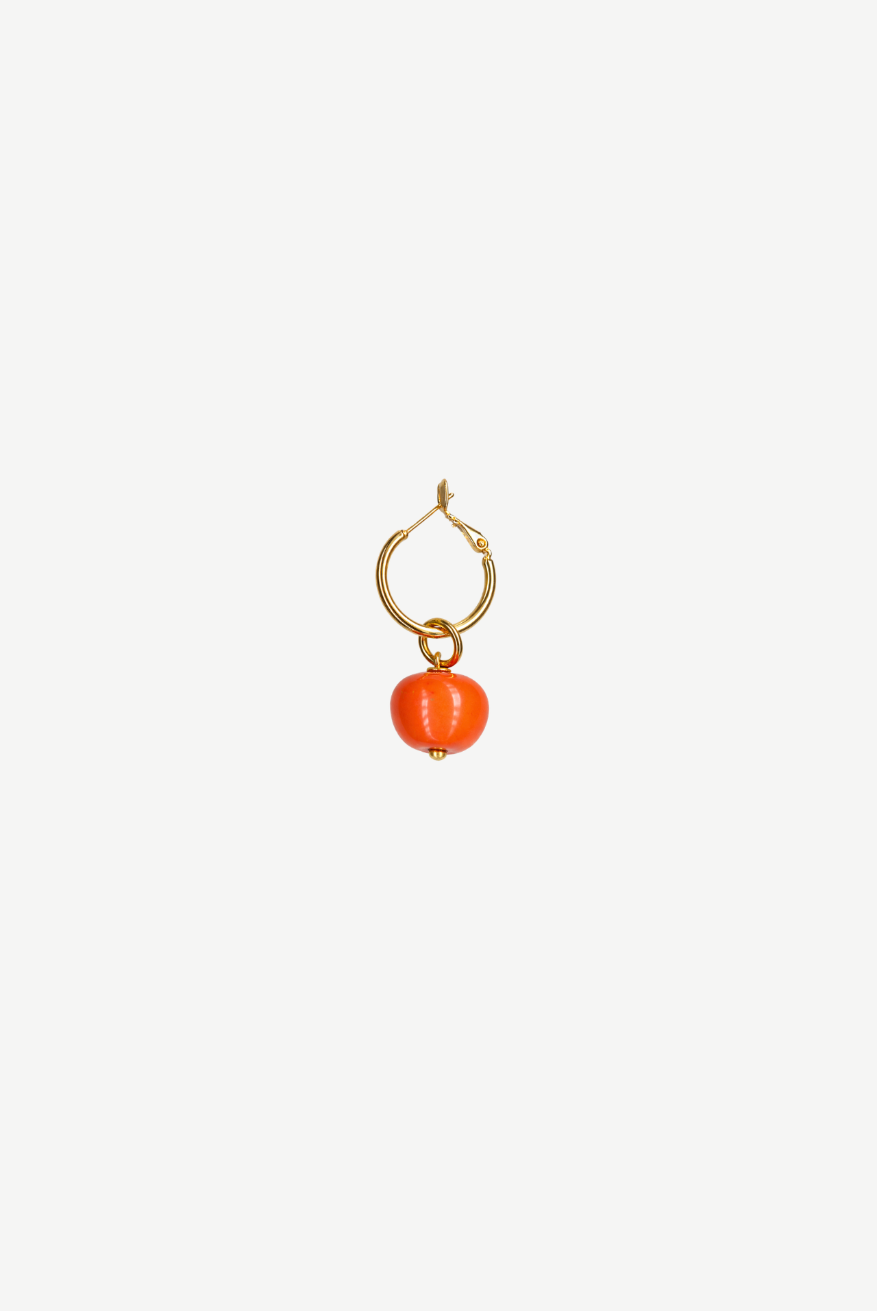 Single Hoop Earring with Apple Charm