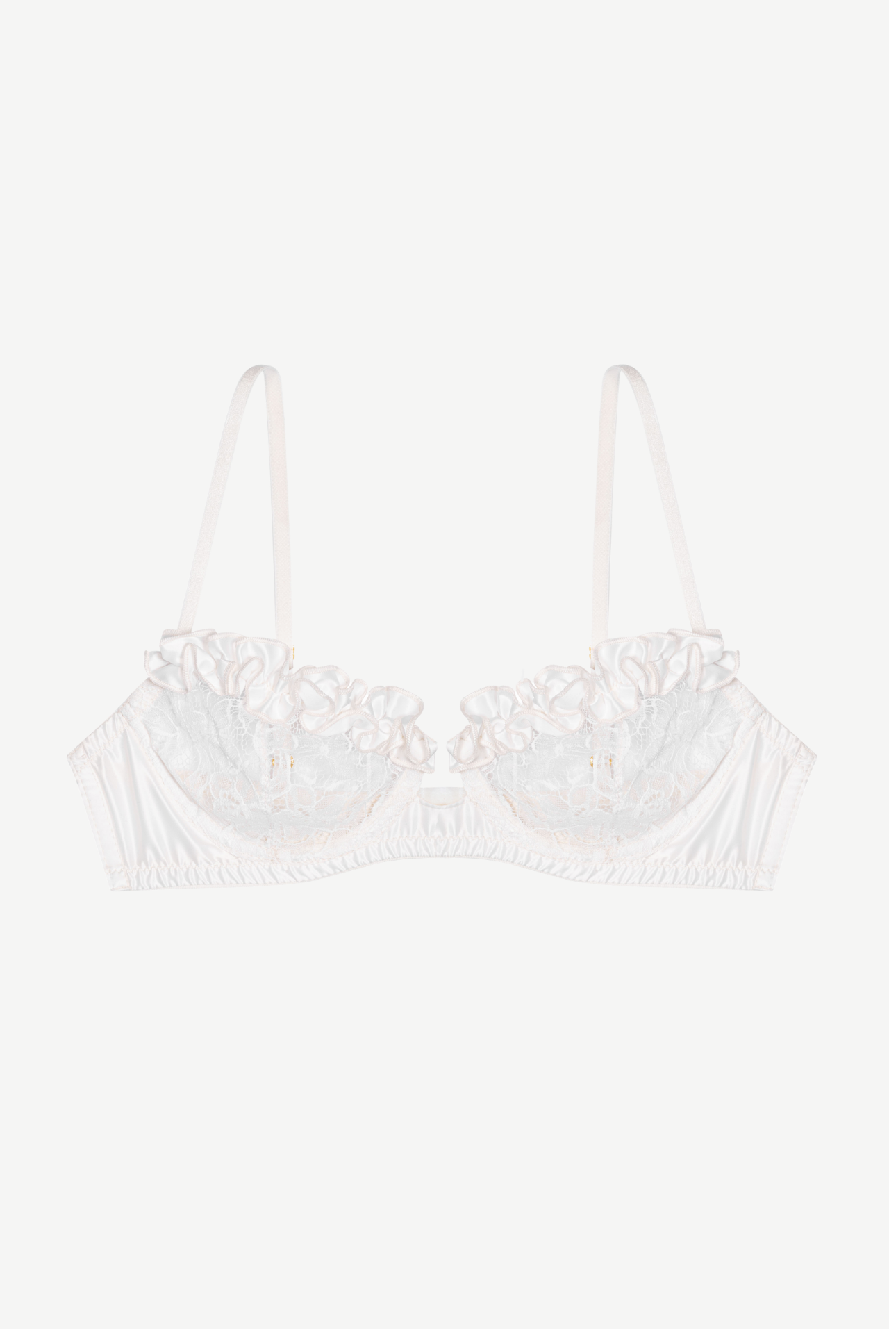 VOILE underwire bra with frills and satin