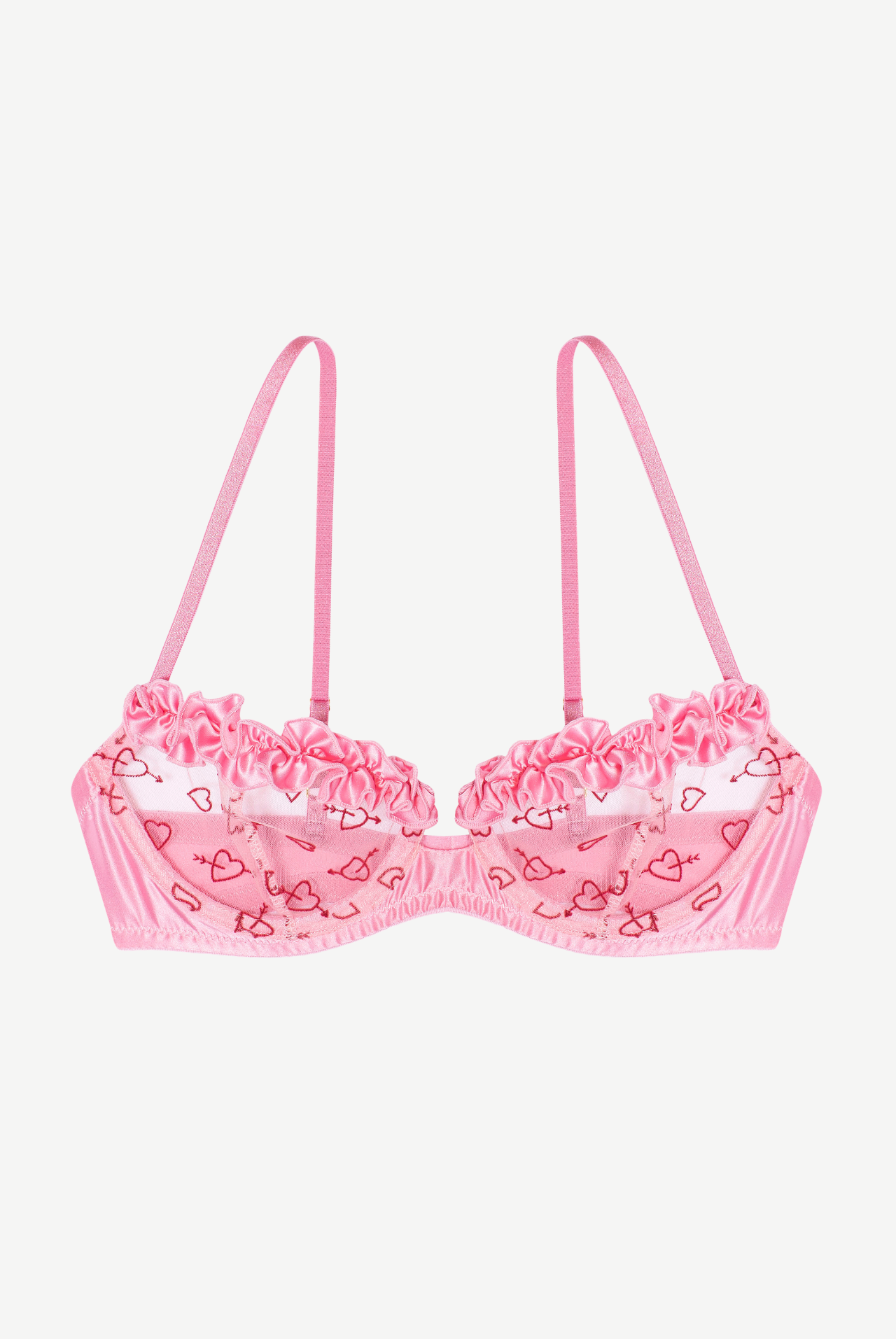 COEUR Underwire Bra with Frills and Silk